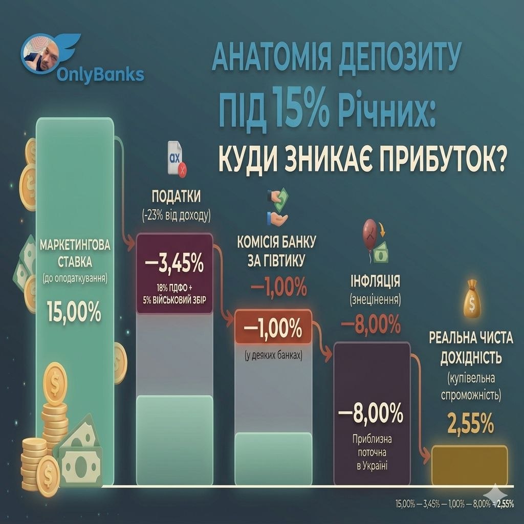 Математика вкладів: скільки реально приносять депозити під 15%