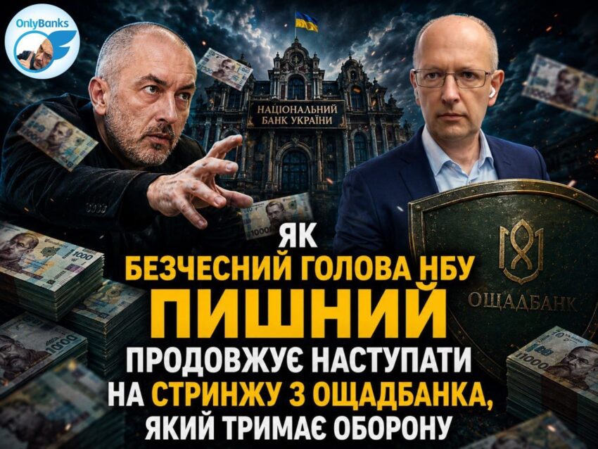 Як безчесний голова НБУ Пишний продовжує наступати на Стринжу з Ощадбанку, який тримає оборону