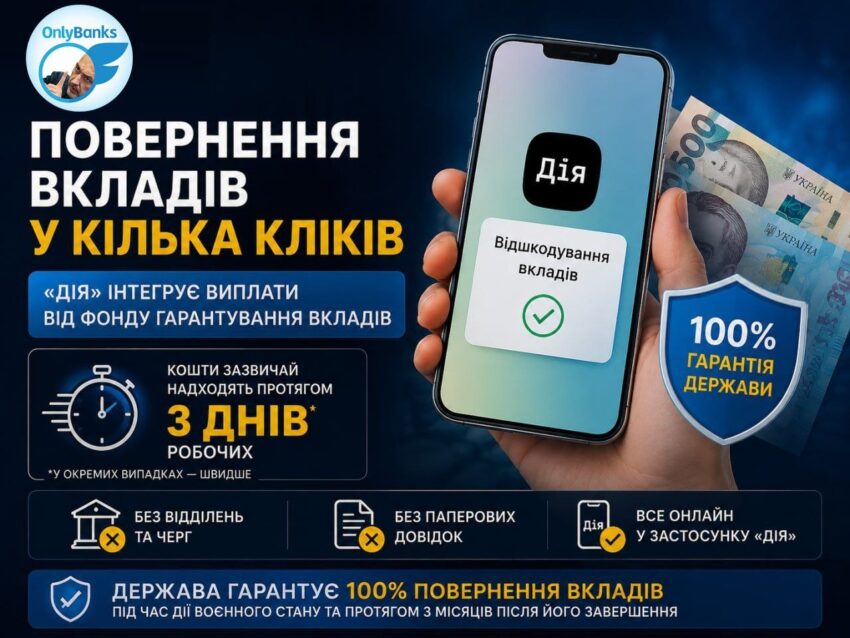 Повернення вкладів у кілька кліків: «Дія» інтегрує виплати від Фонду гарантування вкладів