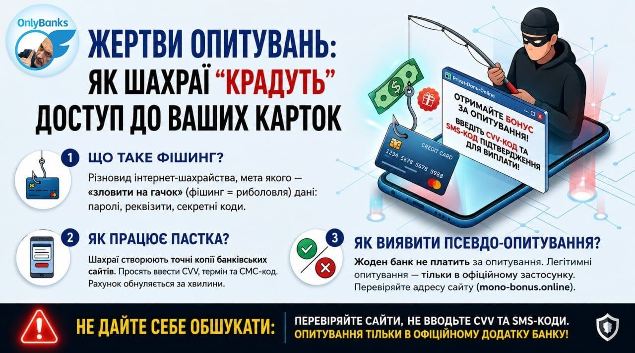 Як шахраї купують доступ до ваших карток під виглядом «опитувань від банків»?