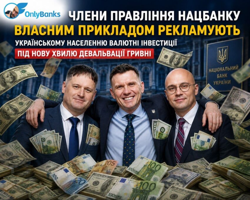 Члени правління Нацбанку власним прикладом рекламують українському населенню валютні інвестиції під нову хвилю девальвації гривні
