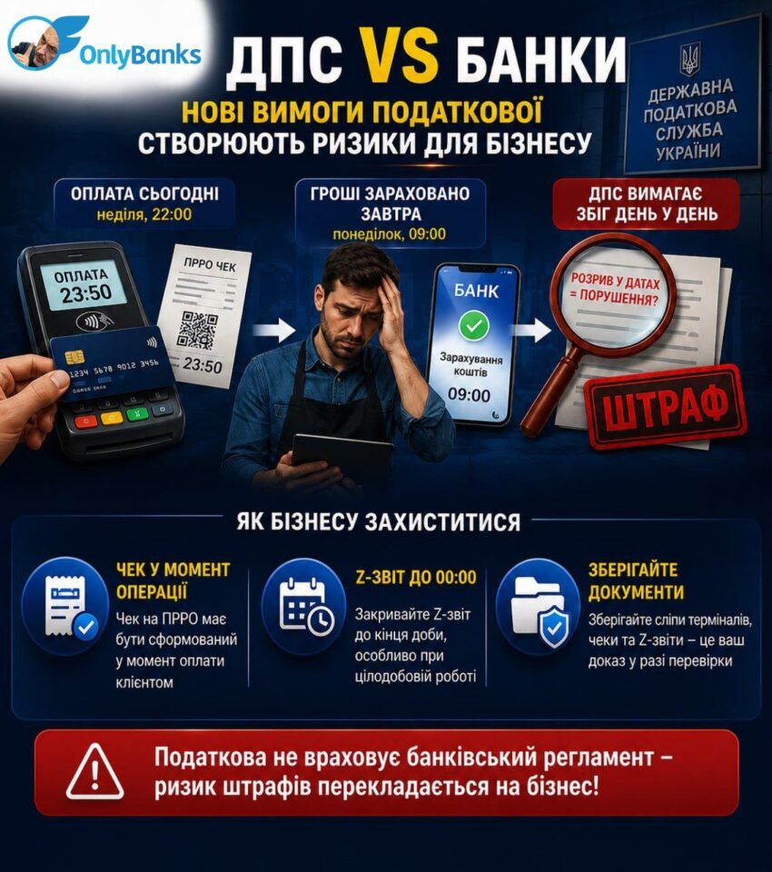ДПС проти банківського регламенту: нові вимоги Податкової до платіжних терміналів створюють ризики для бізнесу