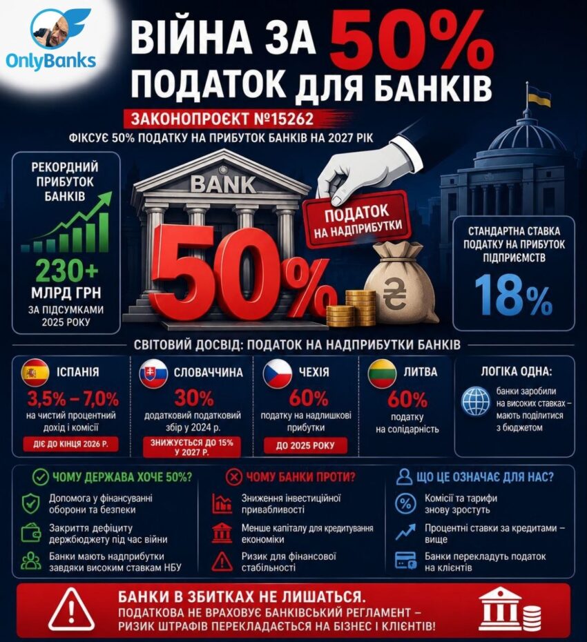 Чим завершиться війна за 50% податку для українських банків