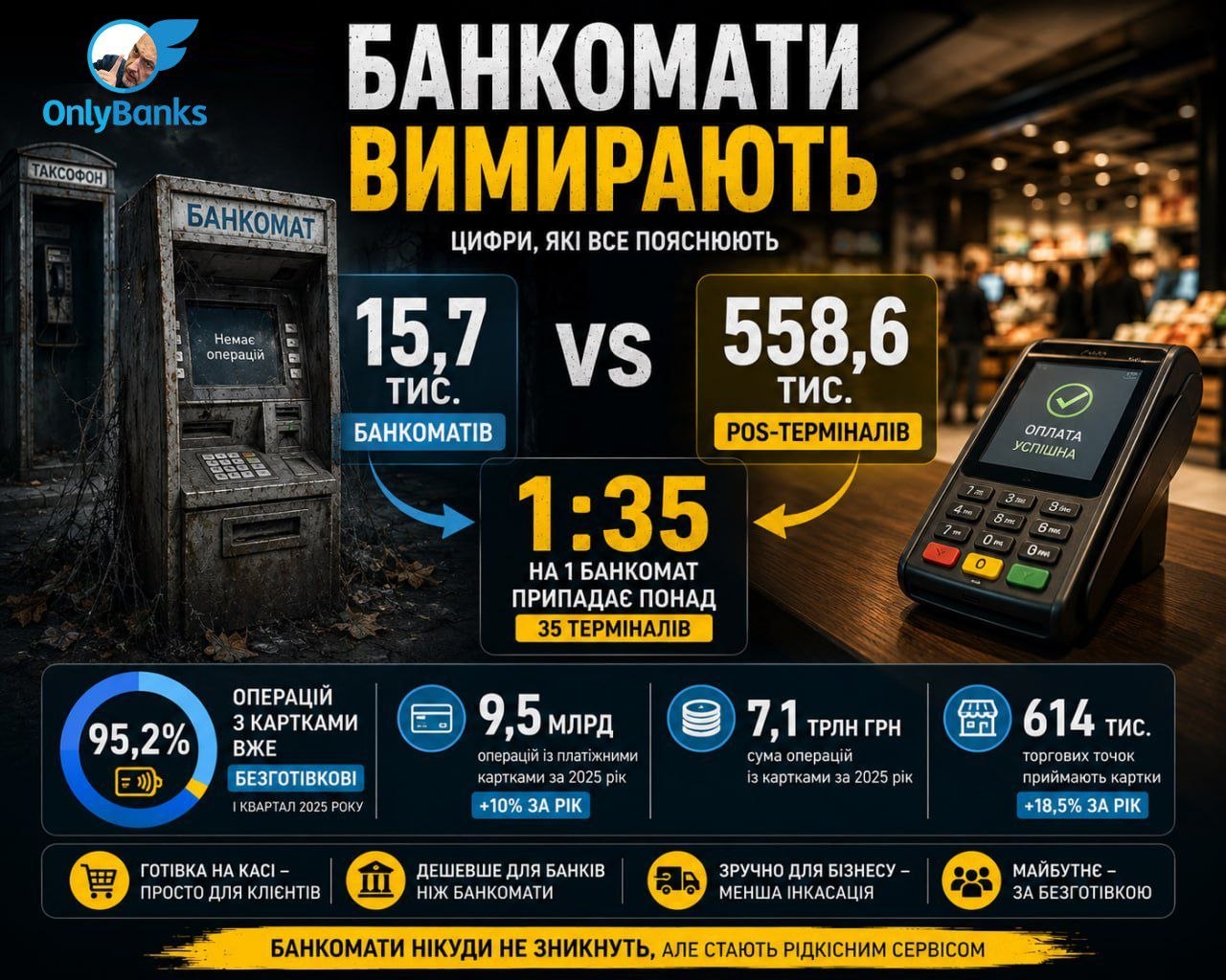 Як банкомати стають новими таксофонами