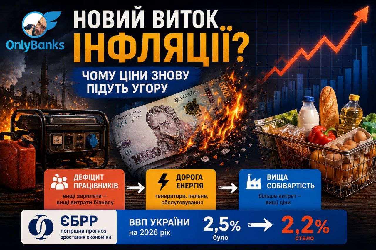 Ціни знову повзуть вгору: чому ЄБРР погіршив прогноз для нашої економіки і до чого тут генератори?