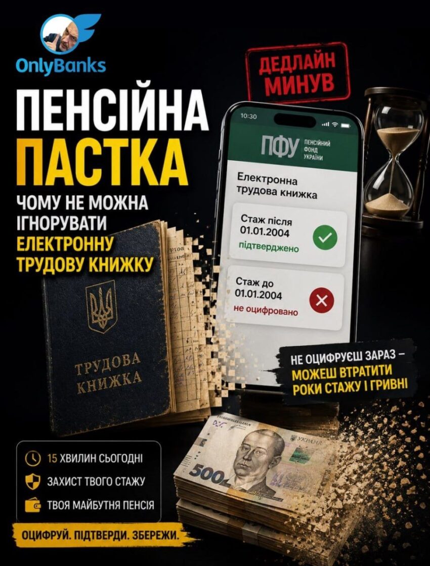 Пенсійна пастка: дедлайн оцифрування трудових книжок настав.