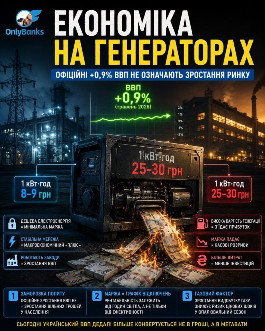 Макроекономіка на генераторах: чому офіційні +0,9% ВВП не означають зростання ринку