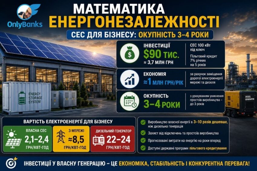 Математика енергонезалежності: чи окупається промислова СЕС для бізнесу?
