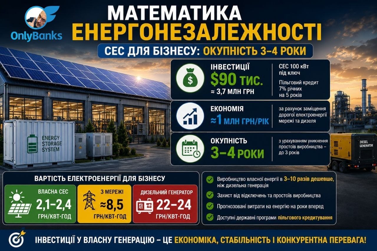 Математика енергонезалежності: чи окупається промислова СЕС для бізнесу?