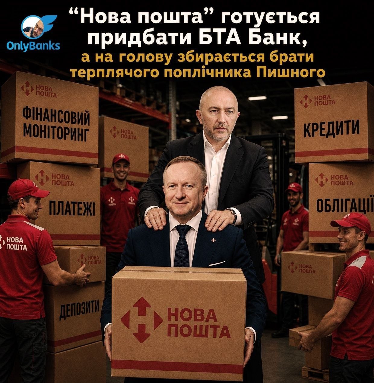 «Нова пошта» готується придбати БТА Банк, а на голову збирається брати терплячого поплічника Пишного