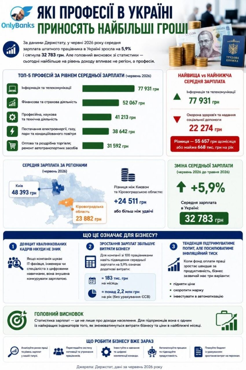 Які професії в Україні приносять найбільші гроші