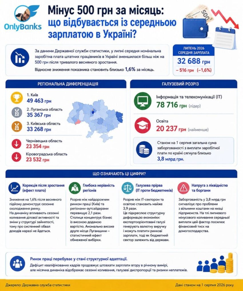 Мінус 500 грн за місяць: що відбувається із середньою зарплатою в Україні?