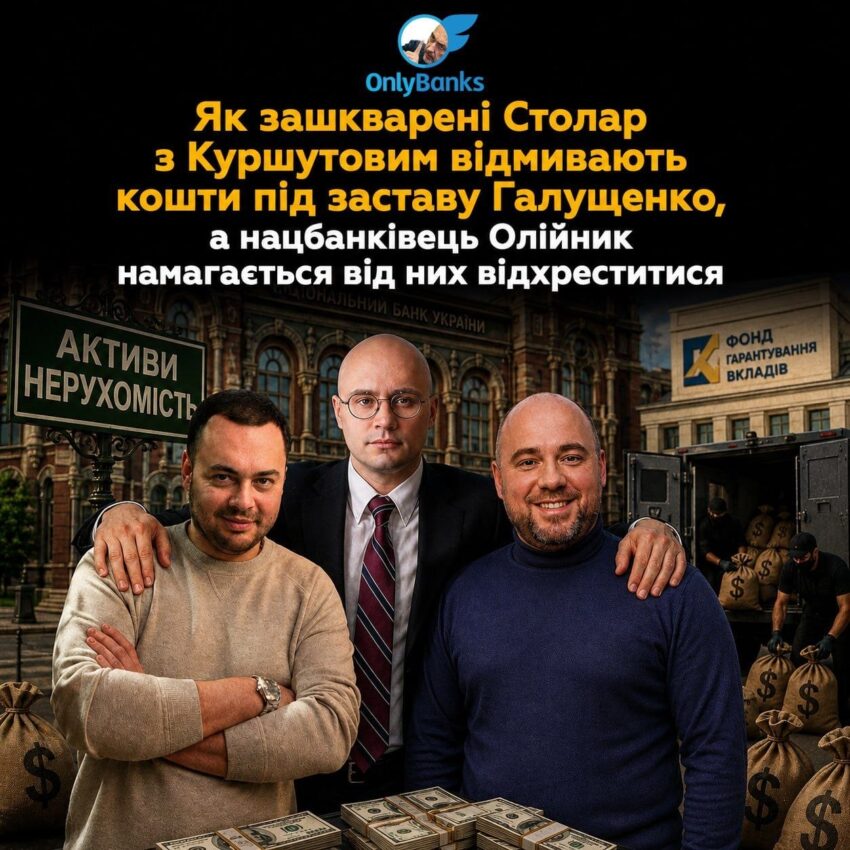 Як зашкварені Столар із Куршутовим відмивають кошти під заставу Галущенка, а нацбанківець Олійник намагається від них відхреститися