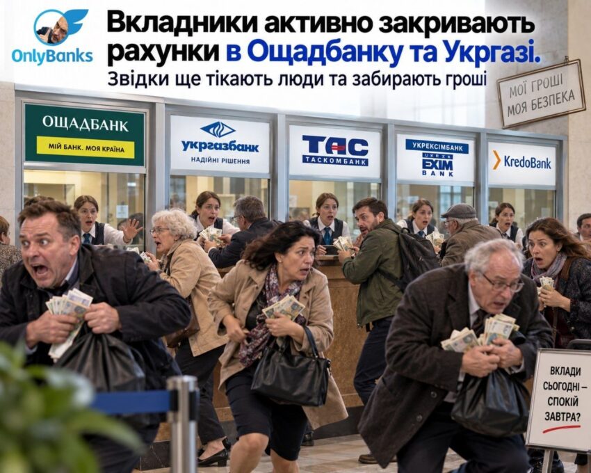 Вкладники активно закривають рахунки в Ощадбанку та Укргазі.
