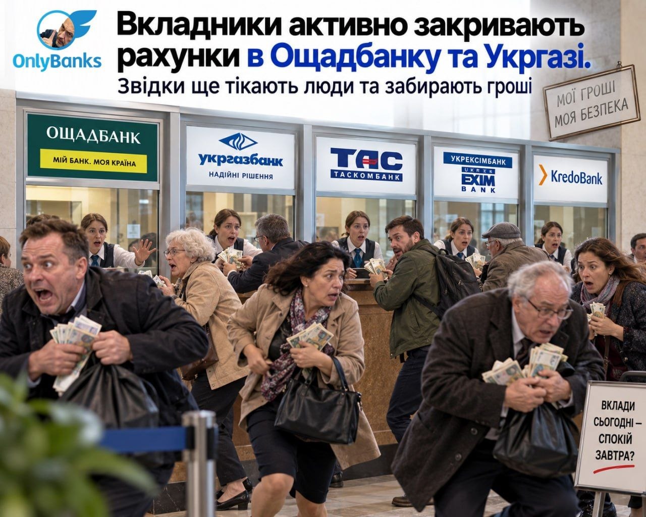 Вкладники активно закривають рахунки в Ощадбанку та Укргазі.