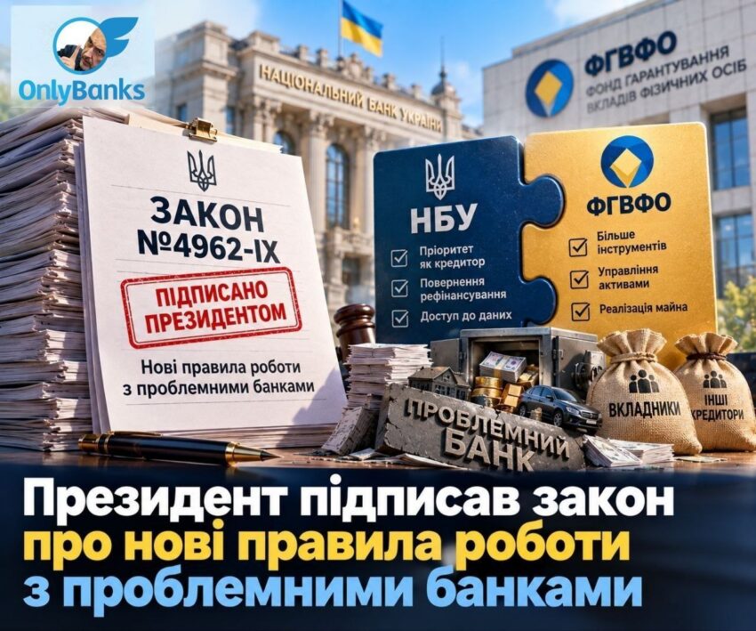 Президент підписав закон про нові правила роботи з проблемними банками