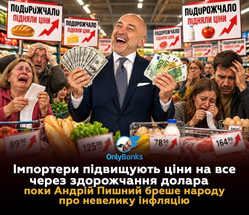 Імпортери підвищують ціни на все через здорожчання долара, поки Андрій Пишний бреше народу про невелику інфляцію