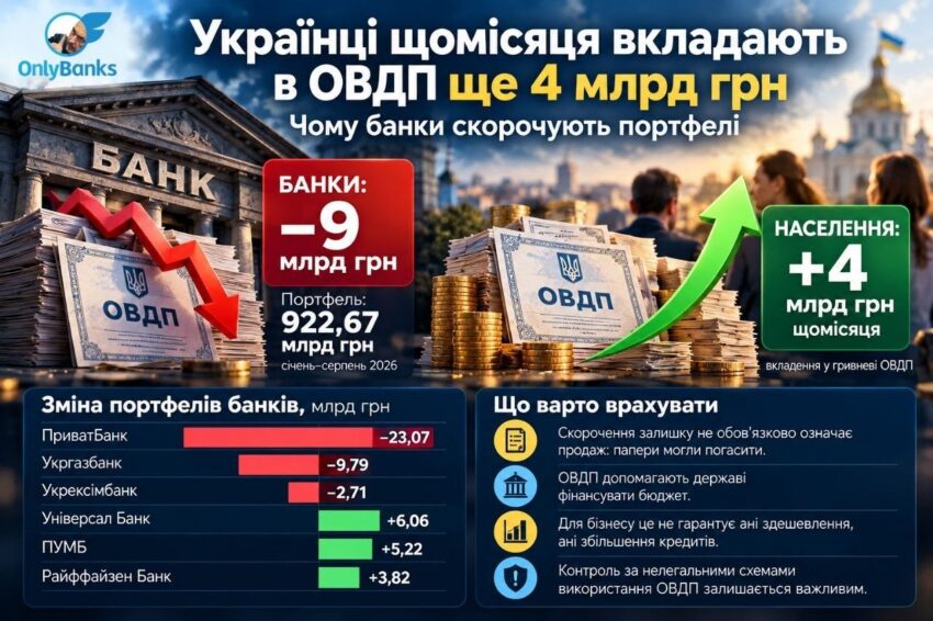 Українці щомісяця вкладають в ОВДП ще 4 млрд грн.