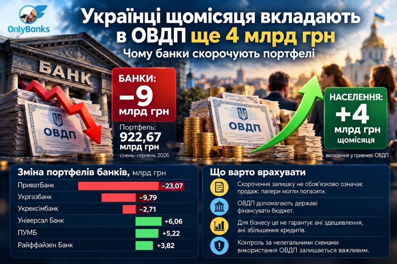 Українці щомісяця вкладають в ОВДП ще 4 млрд грн.