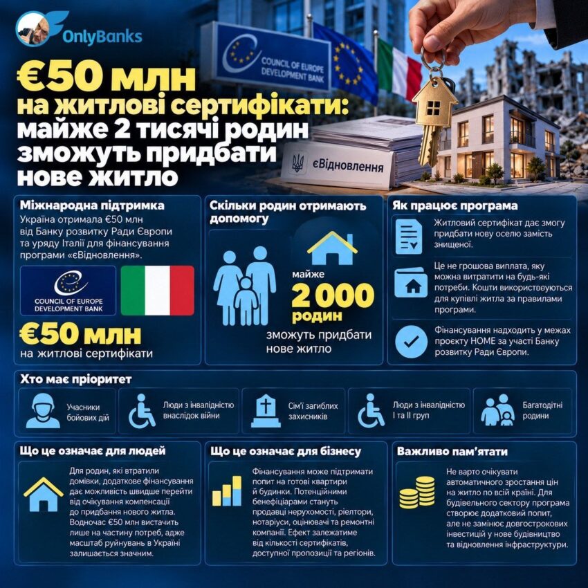 €50 млн на житлові сертифікати: майже 2 тисячі родин зможуть придбати нове житло